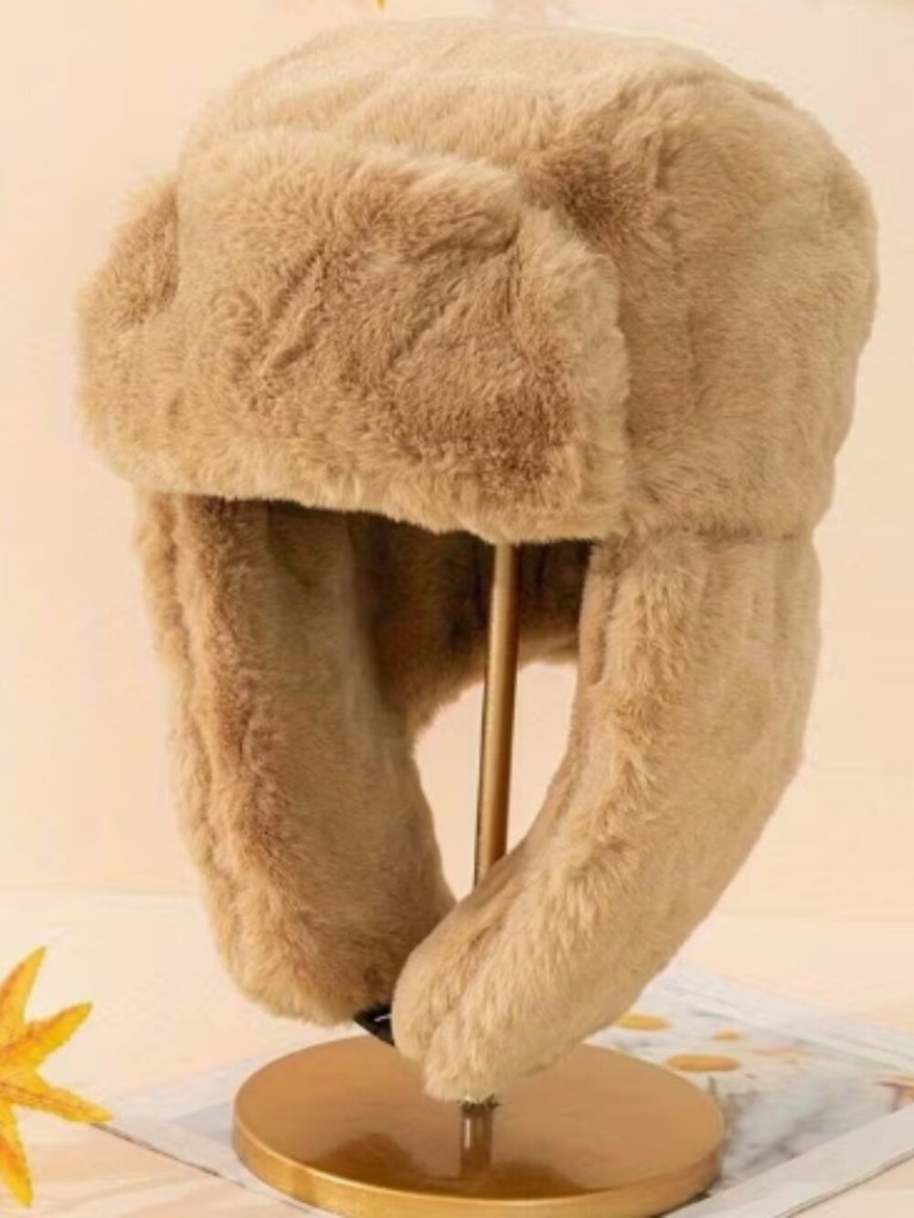 NEW Unisex Soft, & Cozy Warm Faux Fur Winter Hat, Tan